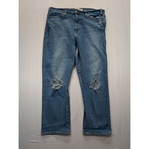 Signature by Levi Strauss Heritage High Rise Straight Distressed Jeans Women 18